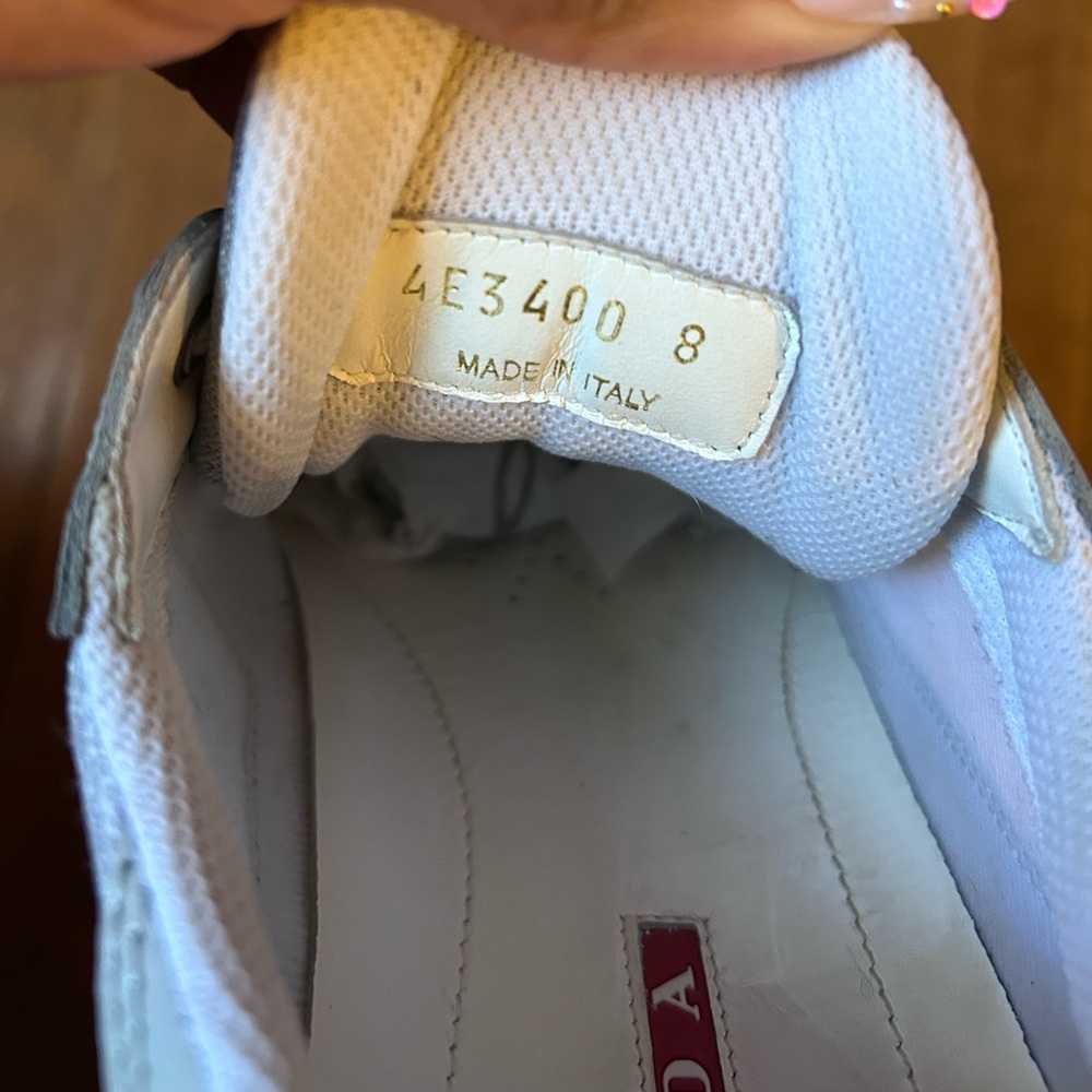 ****GREAT FOR PROM SEASON****
Prada Men's Light Gray Patent Sneakers - Picture 8 of 8